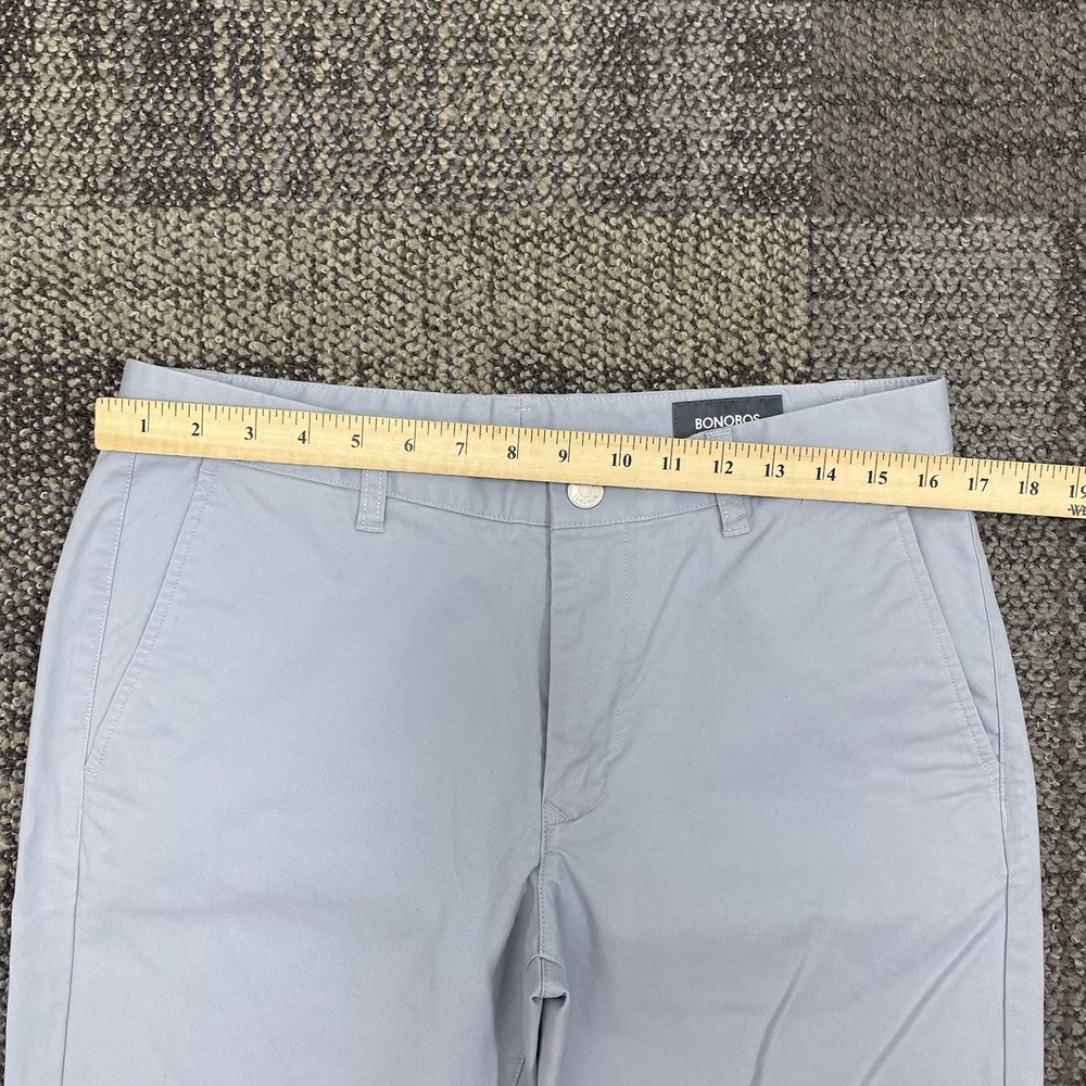 BONOBOS Slim Fit Light Blue Chinos Mens Size 32x34 Cotton Stretch Pants - Picture 5 of 11